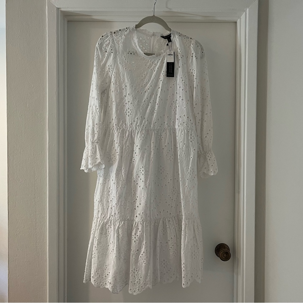 Banana Republic Factory Eyelet Fit-and-Flare Dress, Size M